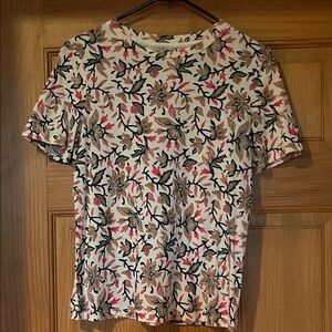 Tory Burch Multicolor Floral Short Sleeve Top